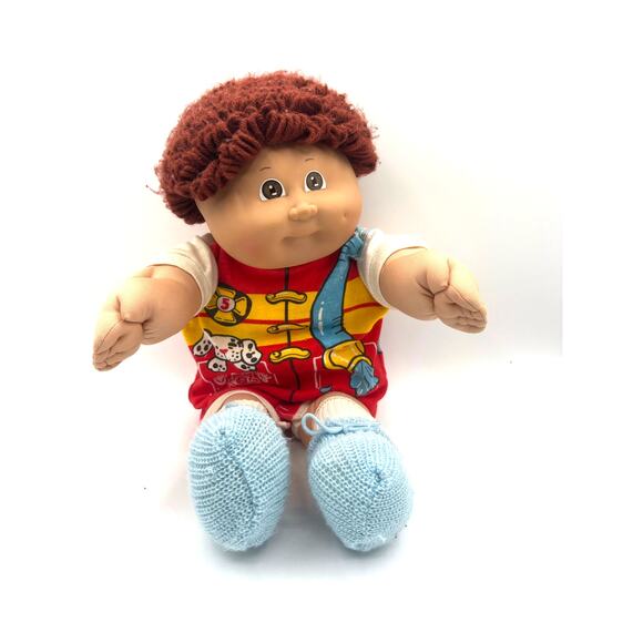 Vintage Cabbage Patch Kid Firetruck Kid Baby Outfit Booties 78-82 Authentic - Picture 1 of 5